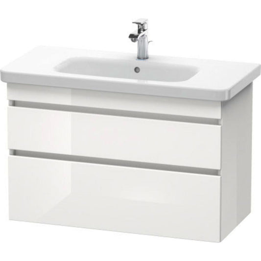 Duravit DuraStyle 37" x 24" x 18" Two Drawer Wall-Mount Vanity Unit in White High Gloss (DS648202222)