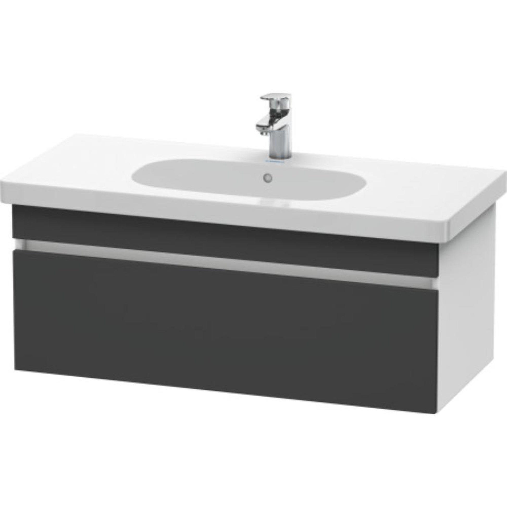 Duravit DuraStyle 39" x 16" x 18" One Drawer Wall-Mount Vanity Unit in Graphite and White (DS638504918)