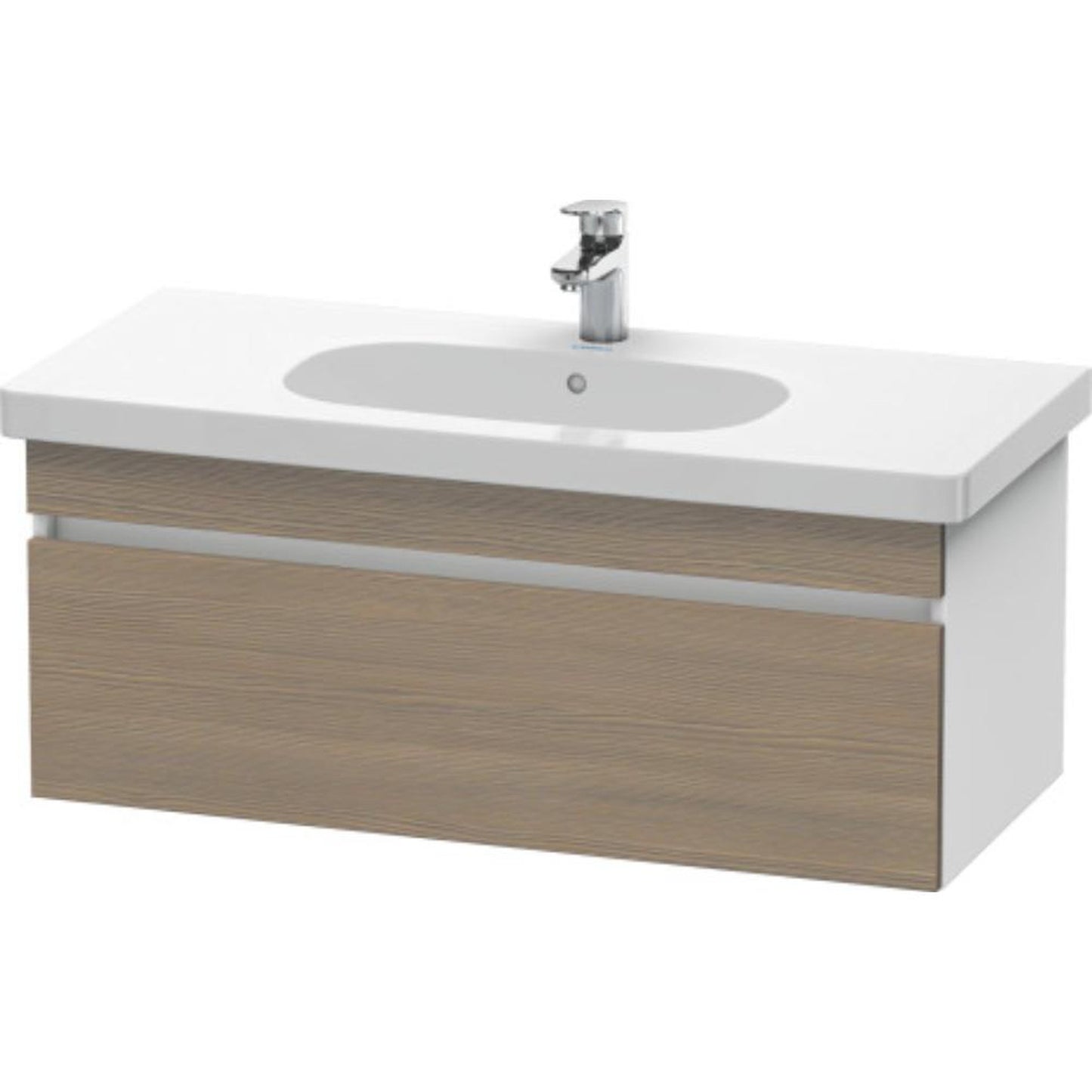 Duravit DuraStyle 39" x 16" x 18" One Drawer Wall-Mount Vanity Unit in Oak Terra and White (DS638503518)
