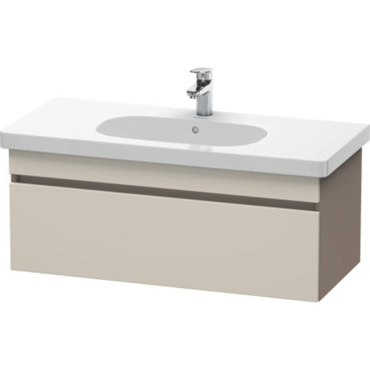 Duravit DuraStyle 39" x 16" x 18" One Drawer Wall-Mount Vanity Unit in Taupe and Basalt (DS638509143)