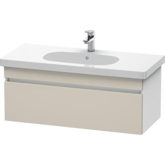 Duravit DuraStyle 39" x 16" x 18" One Drawer Wall-Mount Vanity Unit in Taupe and White (DS638509118)
