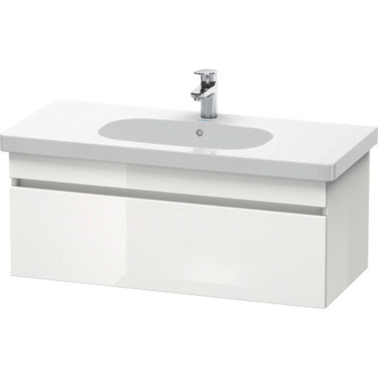 Duravit DuraStyle 39" x 16" x 18" One Drawer Wall-Mount Vanity Unit in White High Gloss (DS638502222)