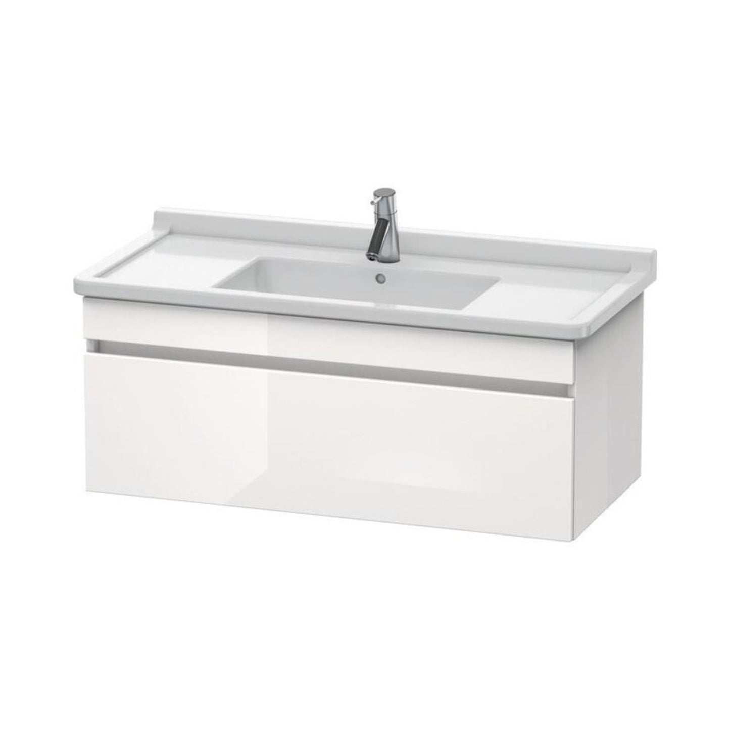 Duravit DuraStyle 39" x 16" x 18" One Drawer Wall-Mount Vanity Unit in White High Gloss (DS638902222)