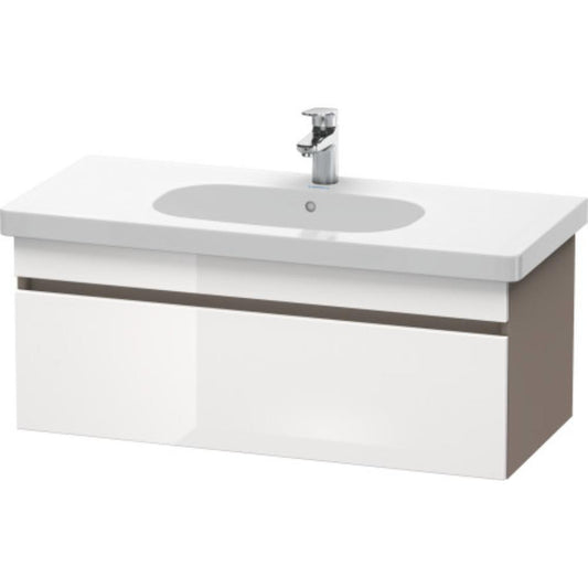 Duravit DuraStyle 39" x 16" x 18" One Drawer Wall-Mount Vanity Unit in White High Gloss and Basalt (DS638502243)