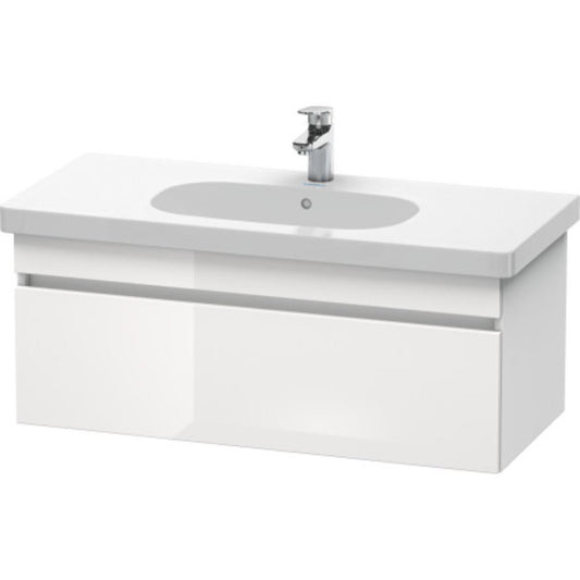 Duravit DuraStyle 39" x 16" x 18" One Drawer Wall-Mount Vanity Unit in White High Gloss and White Matt (DS638502218)