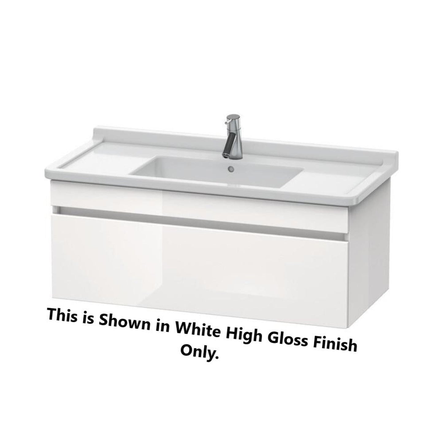 Duravit DuraStyle 39" x 16" x 18" One Drawer Wall-Mount Vanity Unit in White High Gloss and White Matt (DS638902218)