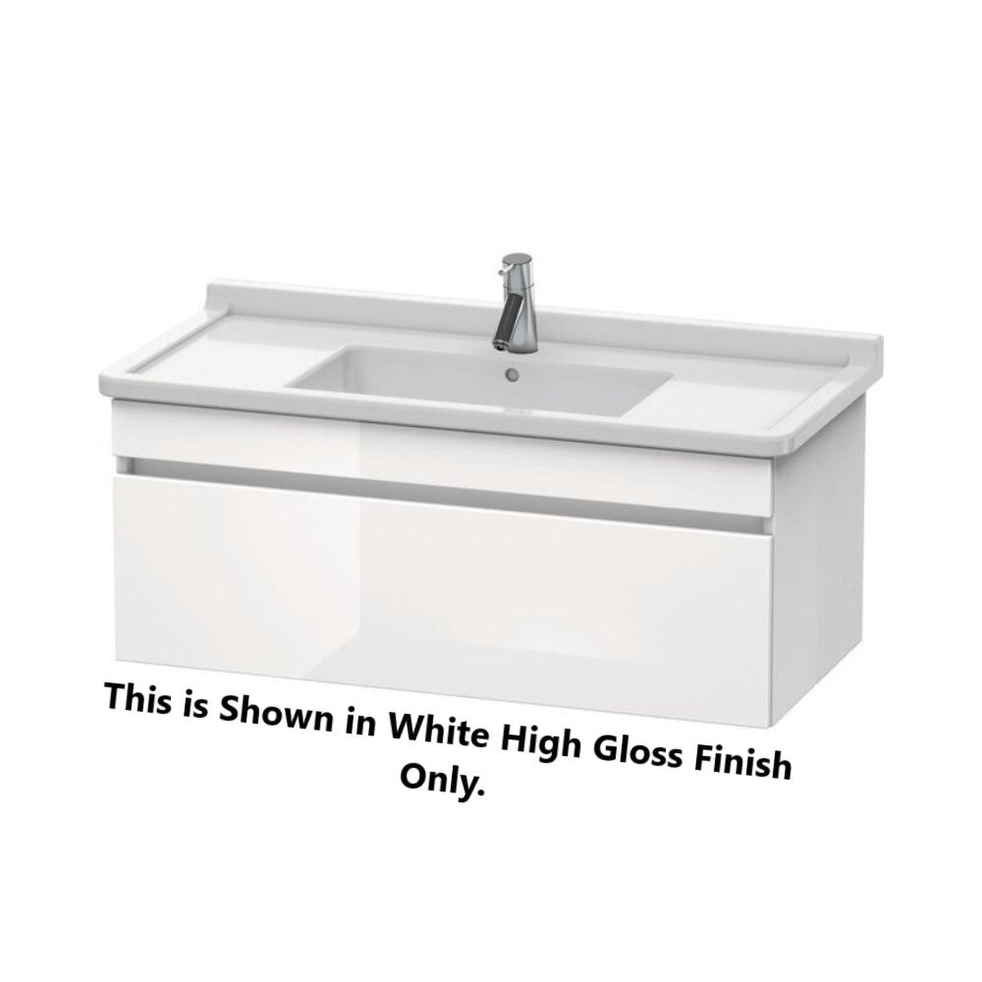 Duravit DuraStyle 39" x 16" x 18" One Drawer Wall-Mount Vanity Unit in White High Gloss and White Matt (DS638902218)