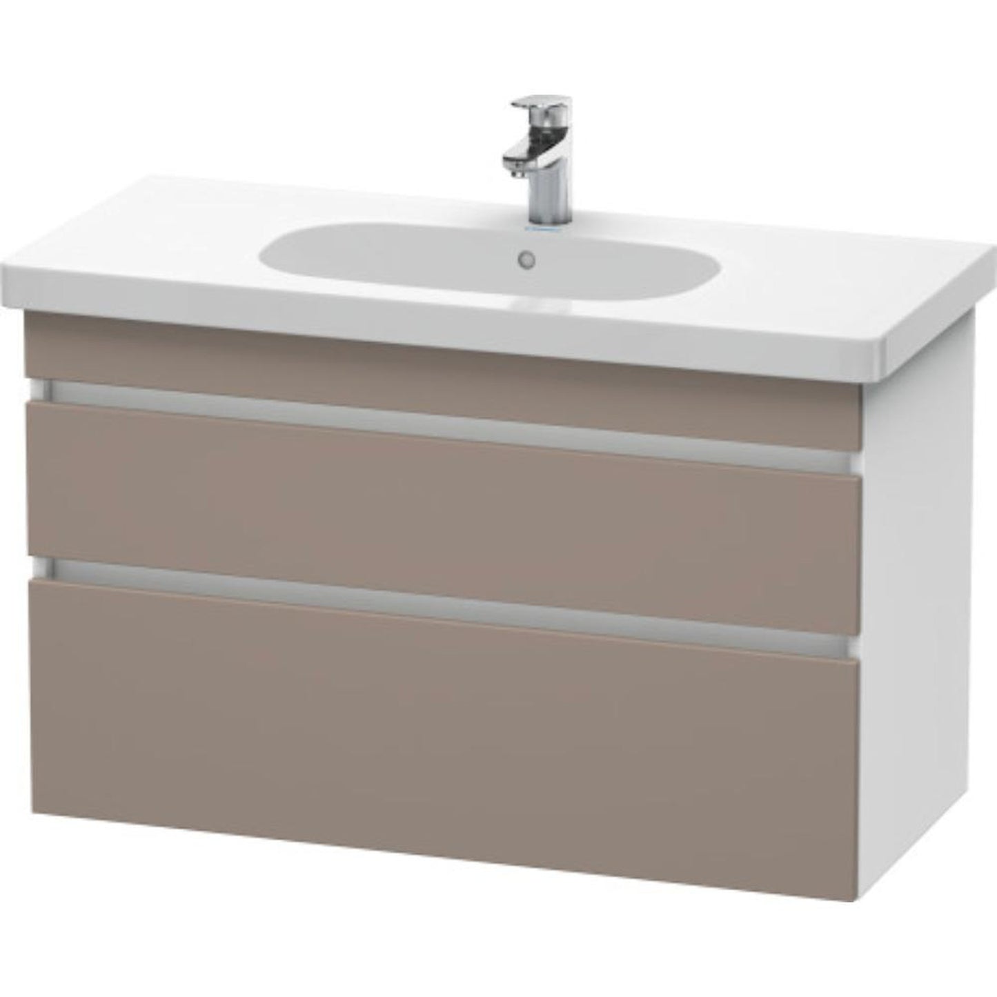 Duravit DuraStyle 39" x 24" x 18" Two Drawer Wall-Mount Vanity Unit in Basalt and White (DS648504318)