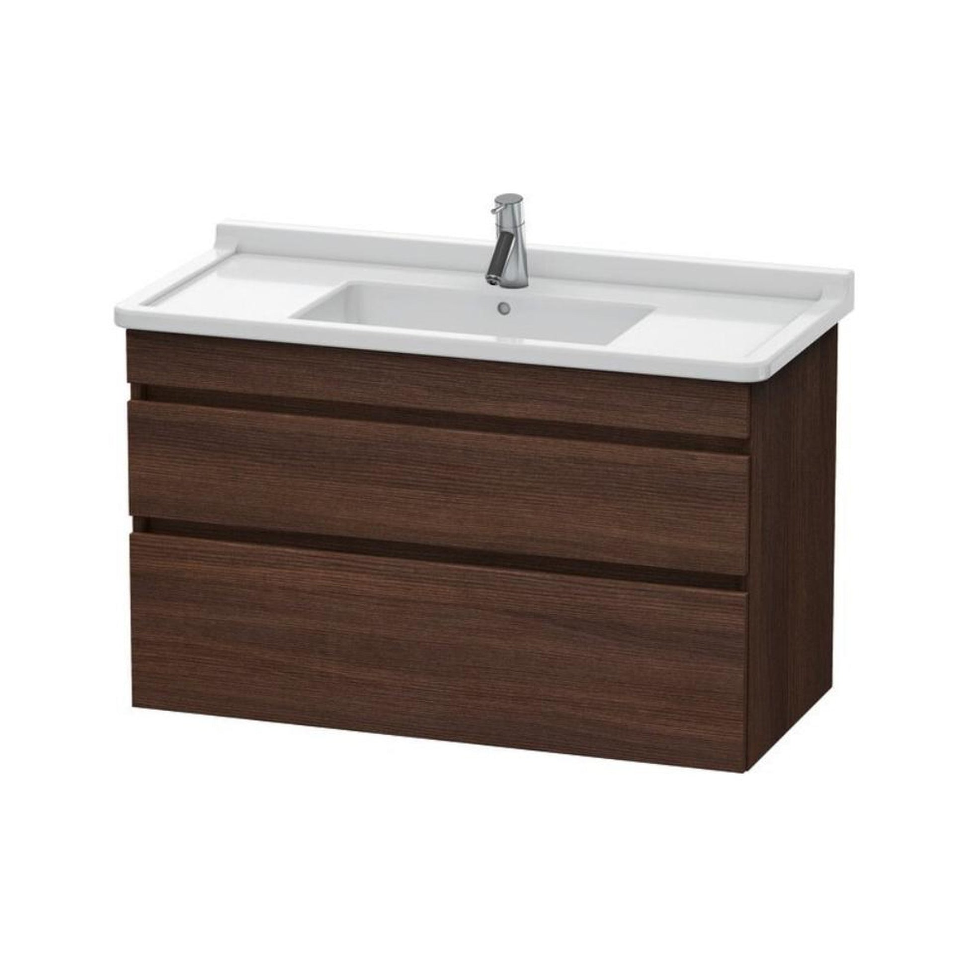 Duravit DuraStyle 39" x 24" x 18" Two Drawer Wall-Mount Vanity Unit in Chestnut Dark (DS648905353)