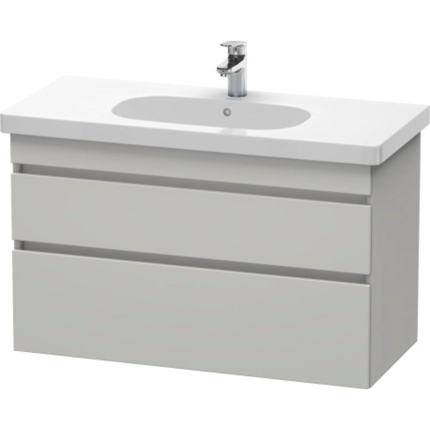 Duravit DuraStyle 39" x 24" x 18" Two Drawer Wall-Mount Vanity Unit in Concrete Grey Matt (DS648500707)