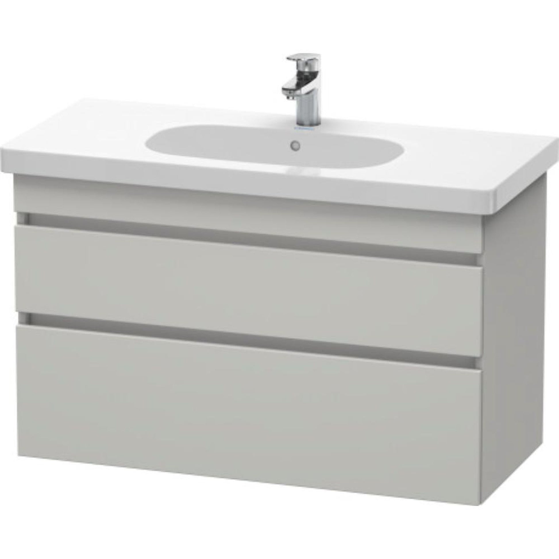Duravit DuraStyle 39" x 24" x 18" Two Drawer Wall-Mount Vanity Unit in Concrete Grey Matt (DS648500707)