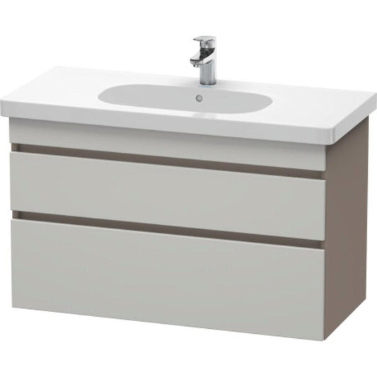Duravit DuraStyle 39" x 24" x 18" Two Drawer Wall-Mount Vanity Unit in Concrete Grey Matt and Basalt (DS648500743)