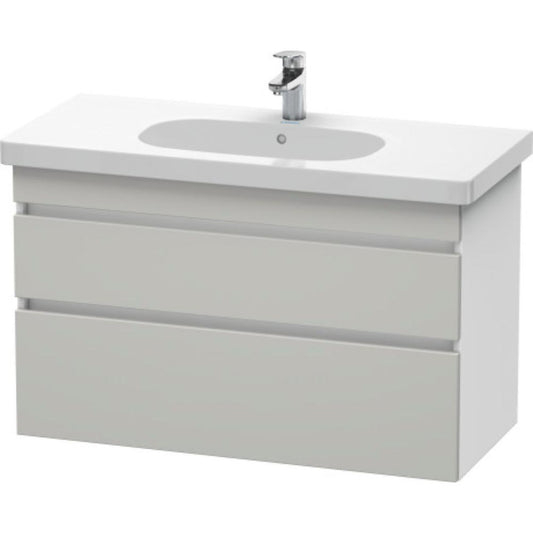 Duravit DuraStyle 39" x 24" x 18" Two Drawer Wall-Mount Vanity Unit in Concrete Grey Matt and White (DS648500718)