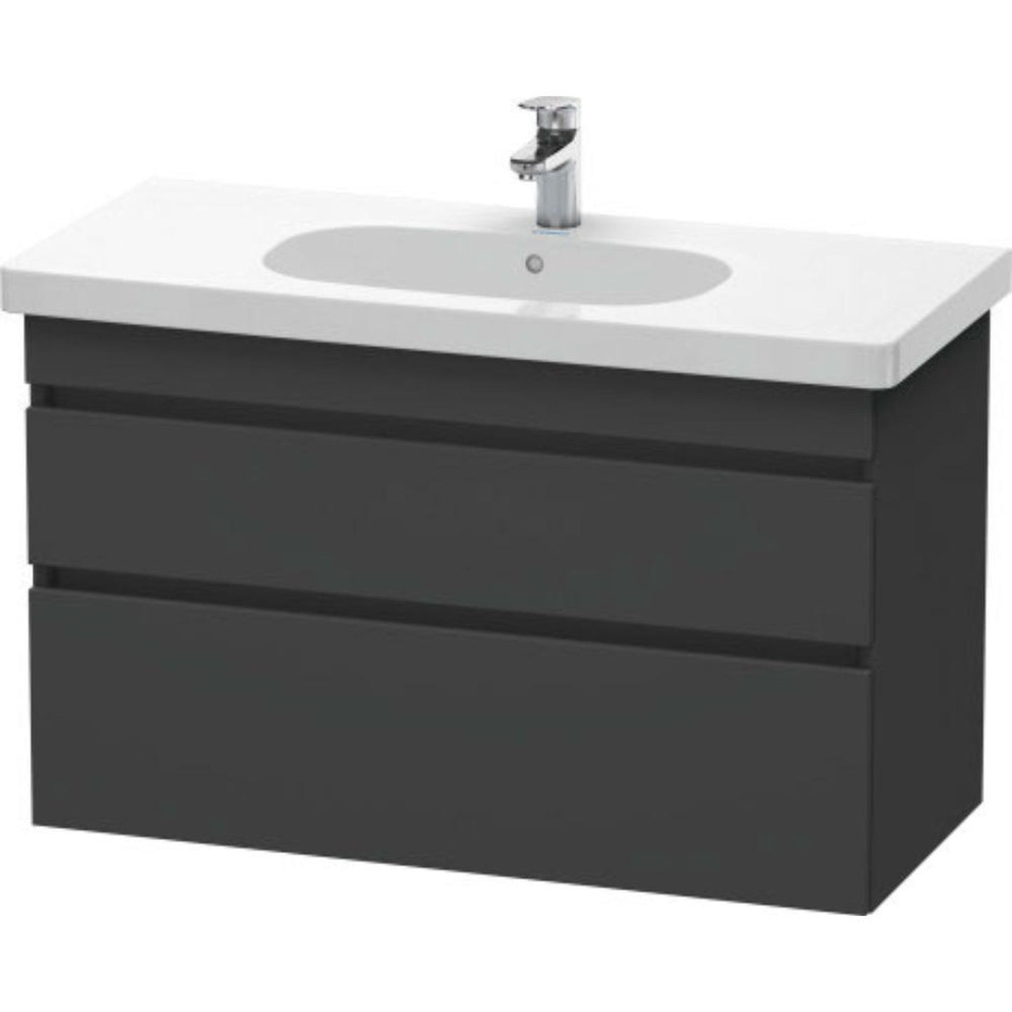 Duravit DuraStyle 39" x 24" x 18" Two Drawer Wall-Mount Vanity Unit in Graphite (DS648504949)