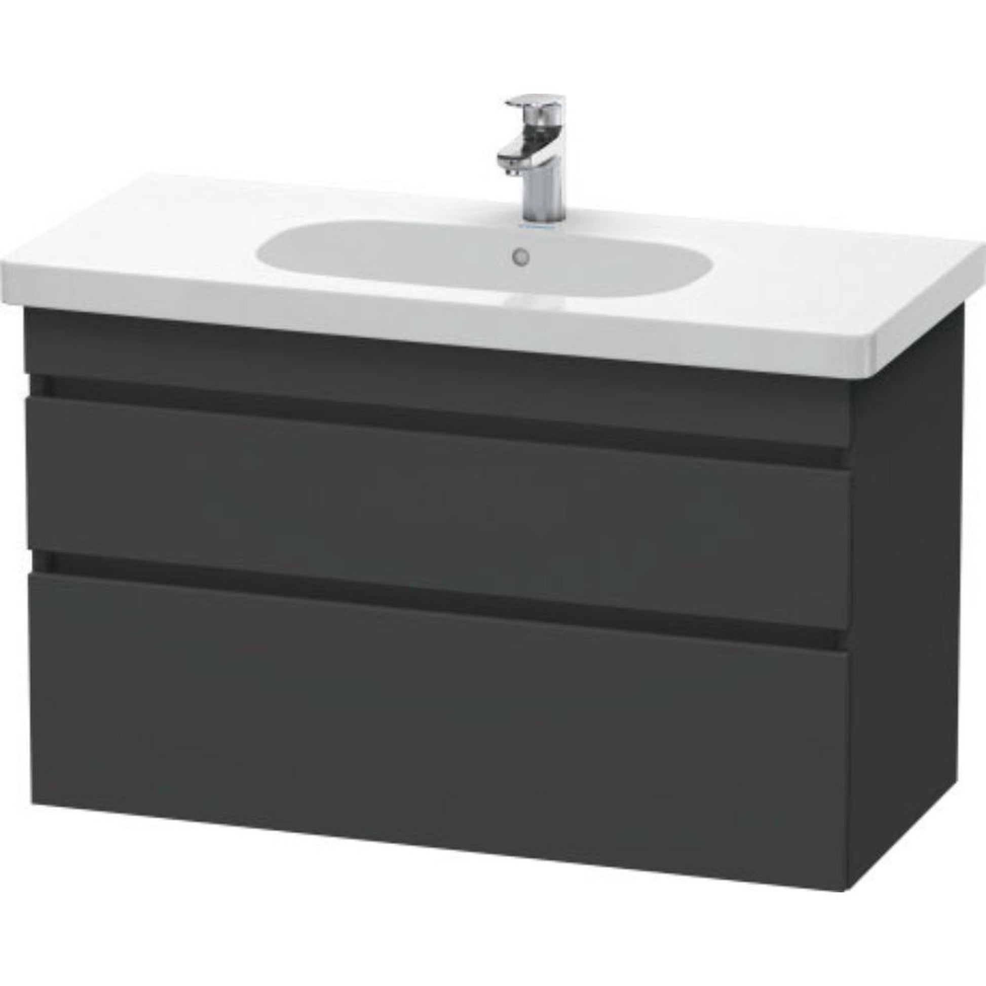 Duravit DuraStyle 39" x 24" x 18" Two Drawer Wall-Mount Vanity Unit in Graphite (DS648504949)