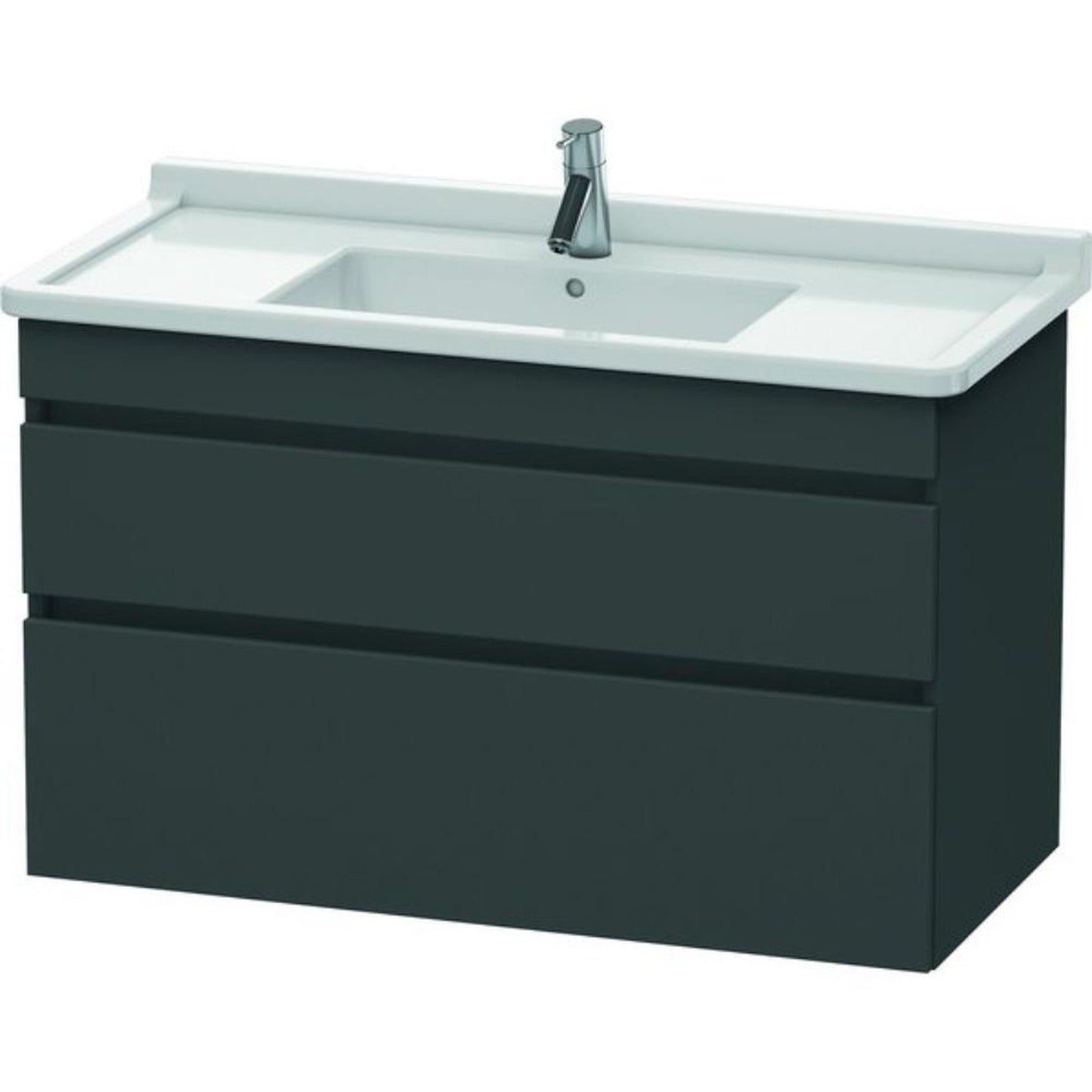 Duravit DuraStyle 39" x 24" x 18" Two Drawer Wall-Mount Vanity Unit in Graphite (DS648904949)
