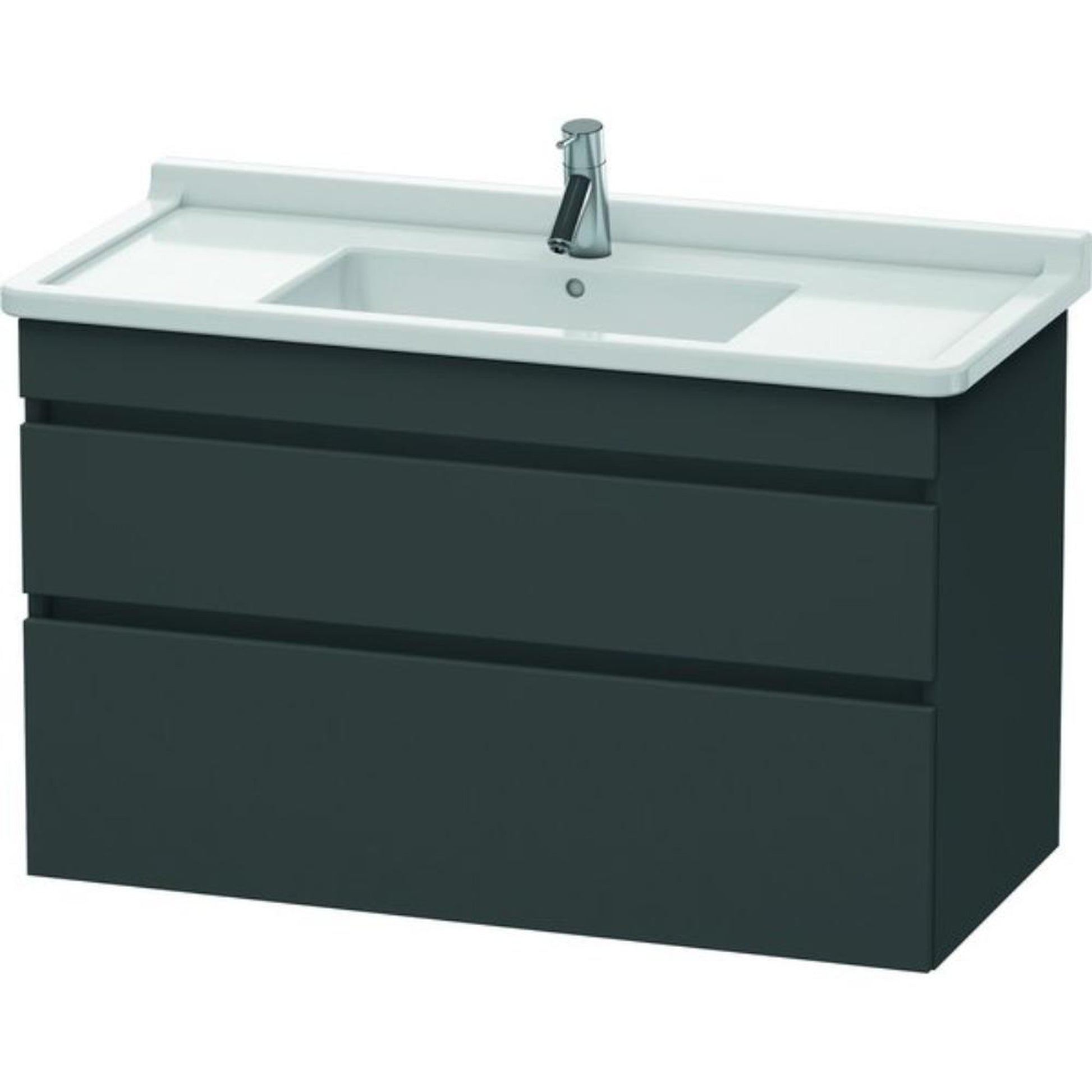 Duravit DuraStyle 39" x 24" x 18" Two Drawer Wall-Mount Vanity Unit in Graphite (DS648904949)