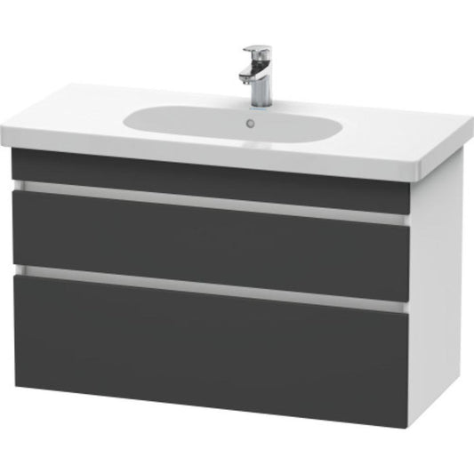 Duravit DuraStyle 39" x 24" x 18" Two Drawer Wall-Mount Vanity Unit in Graphite and White (DS648504918)