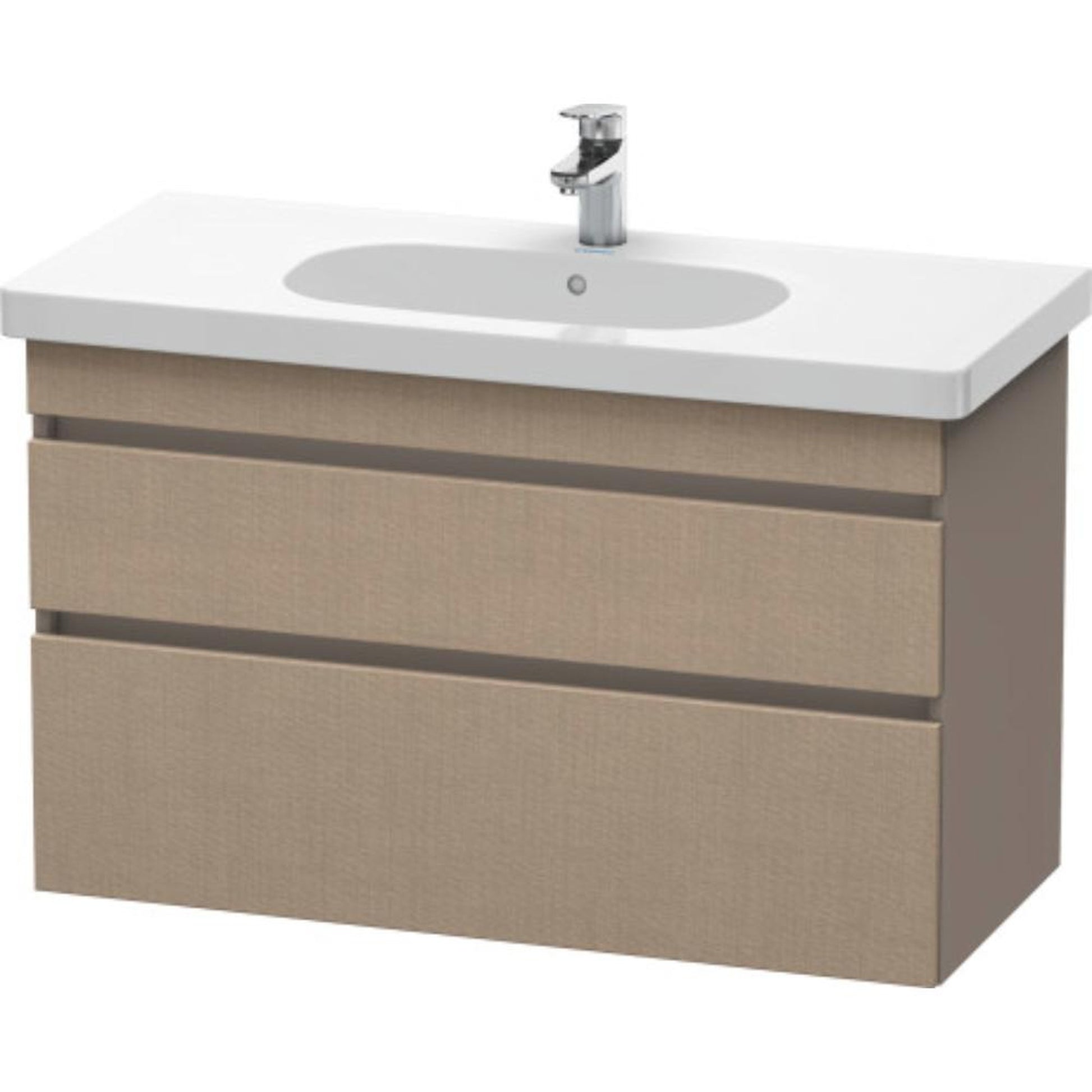 Duravit DuraStyle 39" x 24" x 18" Two Drawer Wall-Mount Vanity Unit in Linen and Basalt (DS648507543)