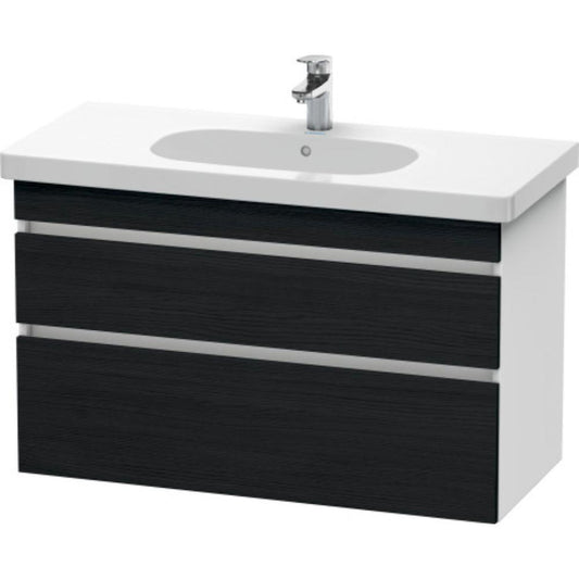 Duravit DuraStyle 39" x 24" x 18" Two Drawer Wall-Mount Vanity Unit in Oak Black and White (DS648501618)
