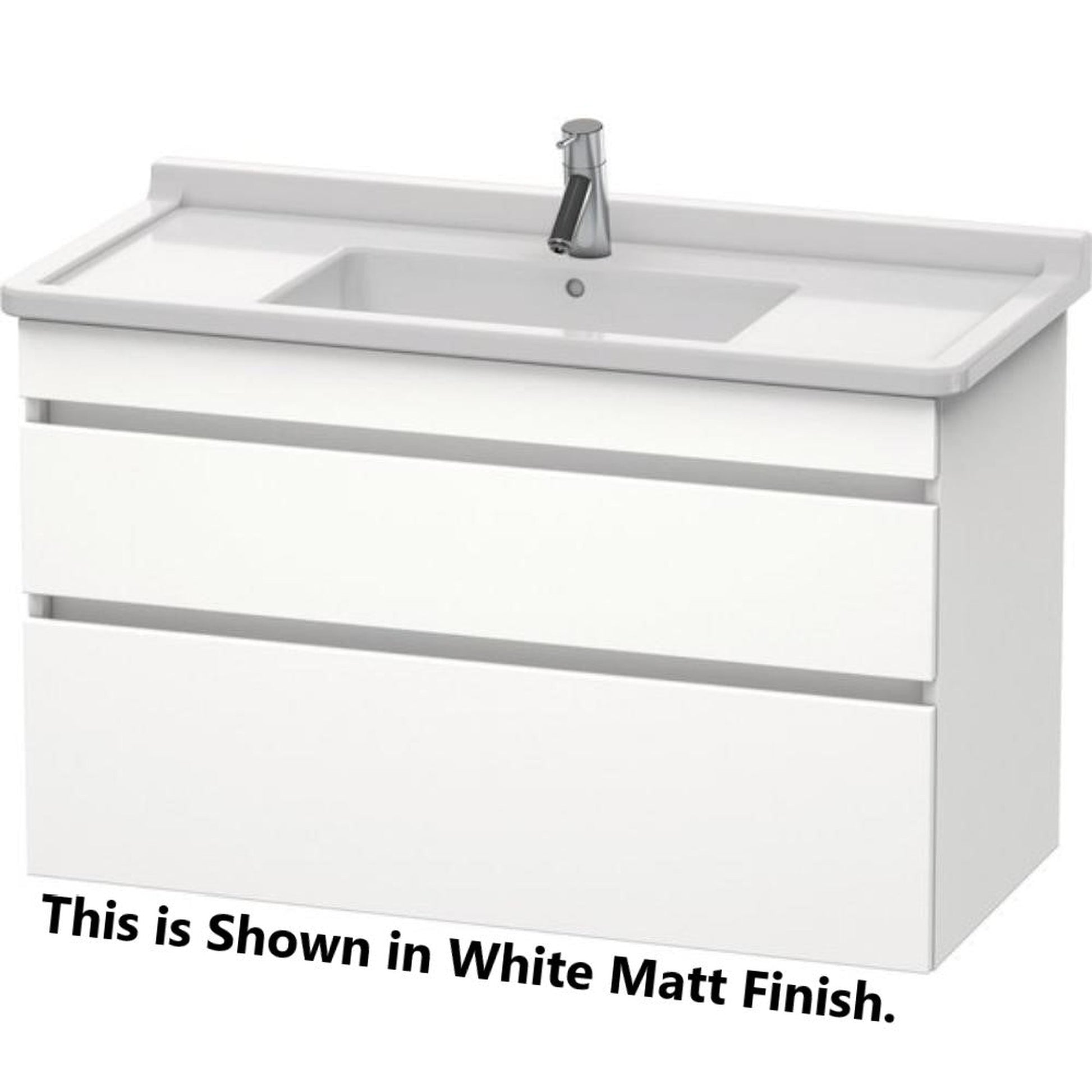 Duravit DuraStyle 39" x 24" x 18" Two Drawer Wall-Mount Vanity Unit in Oak Terra and Basalt (DS648903543)