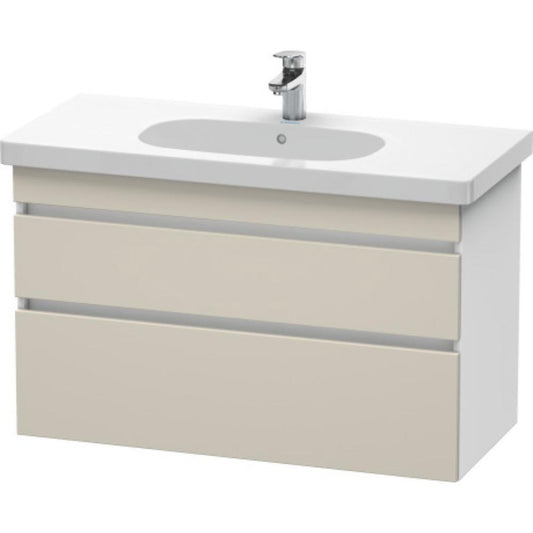 Duravit DuraStyle 39" x 24" x 18" Two Drawer Wall-Mount Vanity Unit in Taupe and White (DS648509118)