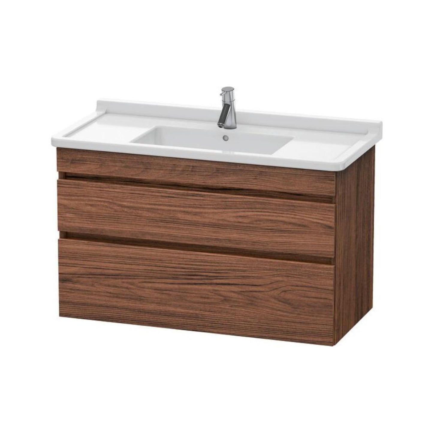 Duravit DuraStyle 39" x 24" x 18" Two Drawer Wall-Mount Vanity Unit in Walnut Dark (DS648902121)