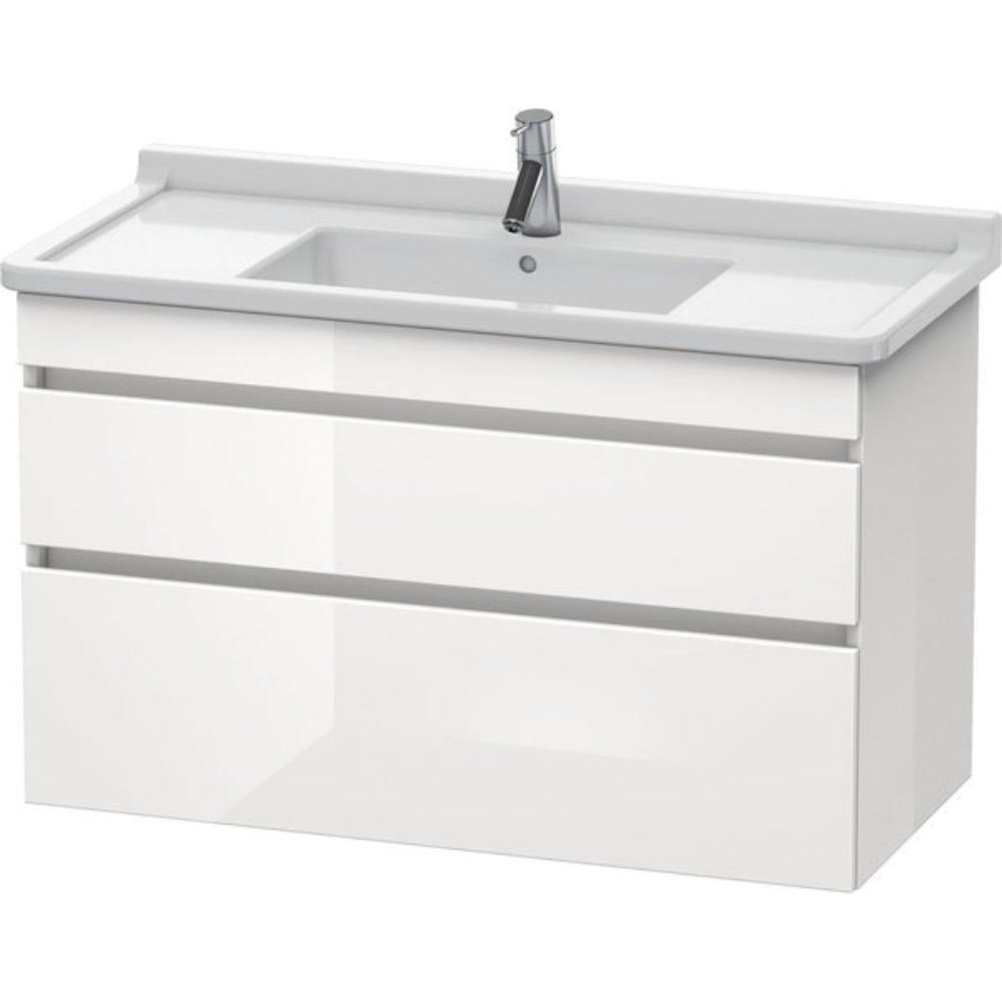 Duravit DuraStyle 39" x 24" x 18" Two Drawer Wall-Mount Vanity Unit in White High Gloss (DS648902222)