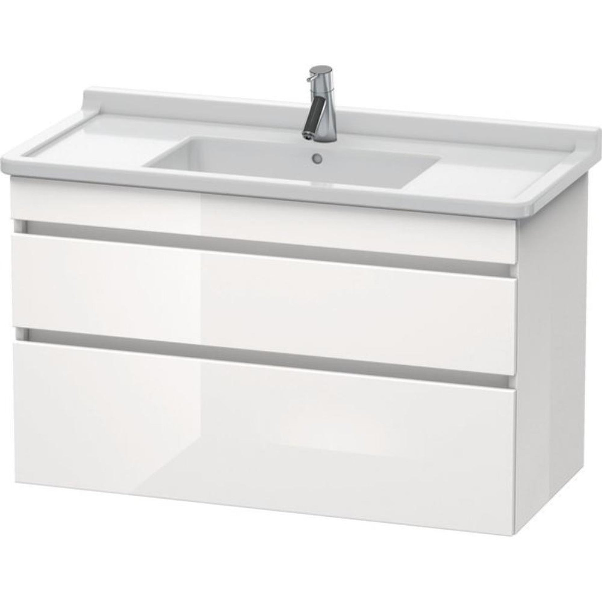 Duravit DuraStyle 39" x 24" x 18" Two Drawer Wall-Mount Vanity Unit in White High Gloss (DS648902222)