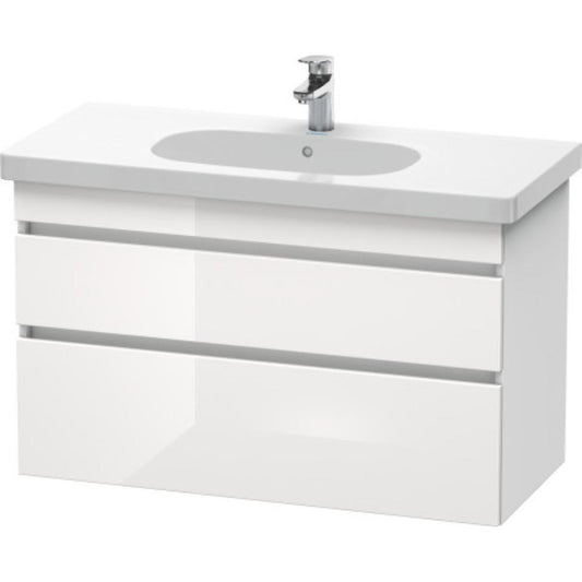 Duravit DuraStyle 39" x 24" x 18" Two Drawer Wall-Mount Vanity Unit in White High Gloss and White Matt (DS648502218)