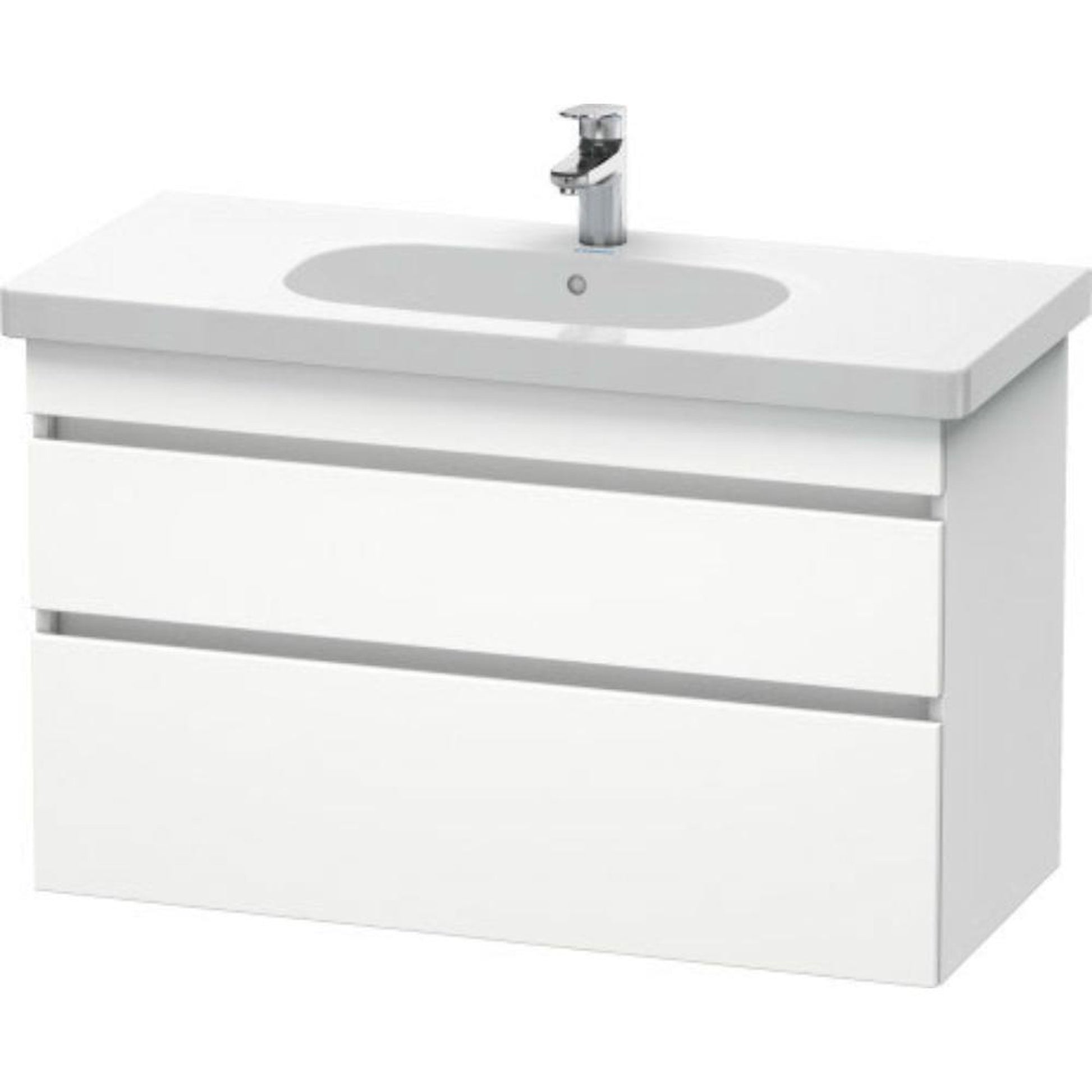 Duravit DuraStyle 39" x 24" x 18" Two Drawer Wall-Mount Vanity Unit in White Matt (DS648501818)