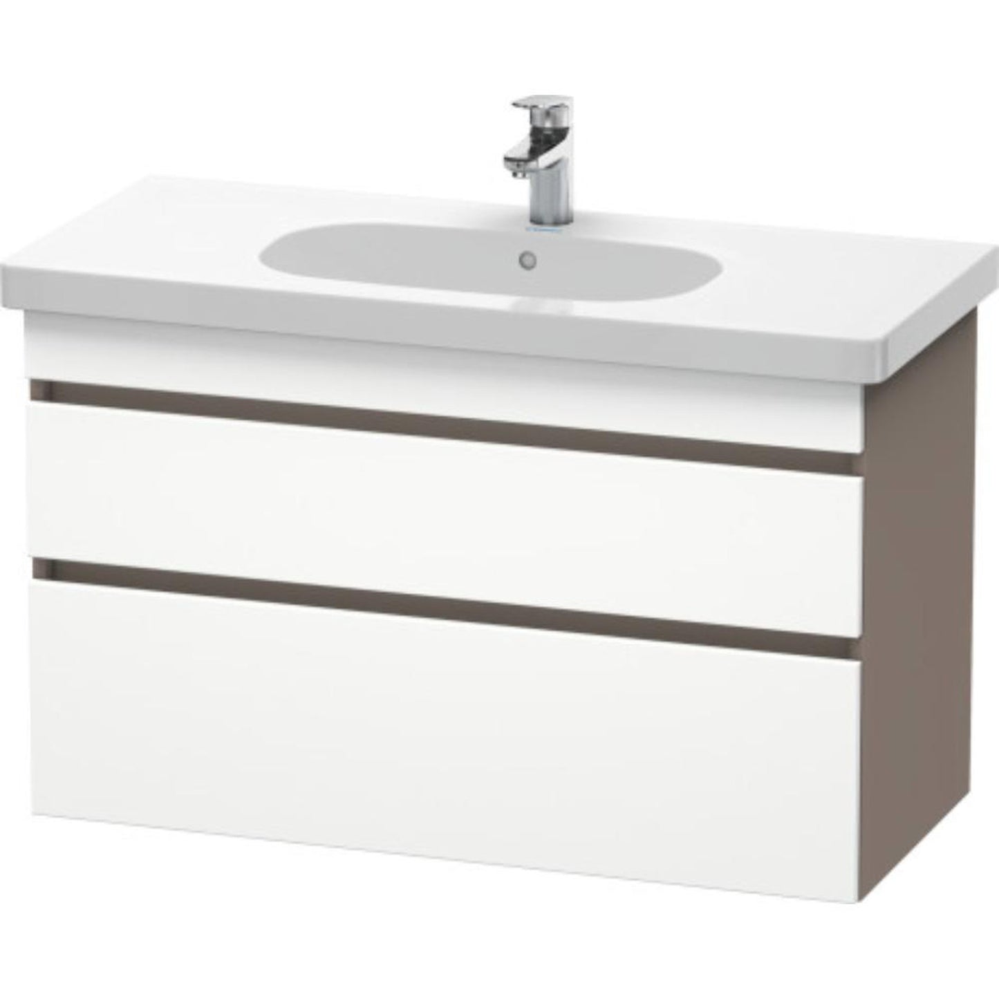 Duravit DuraStyle 39" x 24" x 18" Two Drawer Wall-Mount Vanity Unit in White Matt and Basalt (DS648501843)