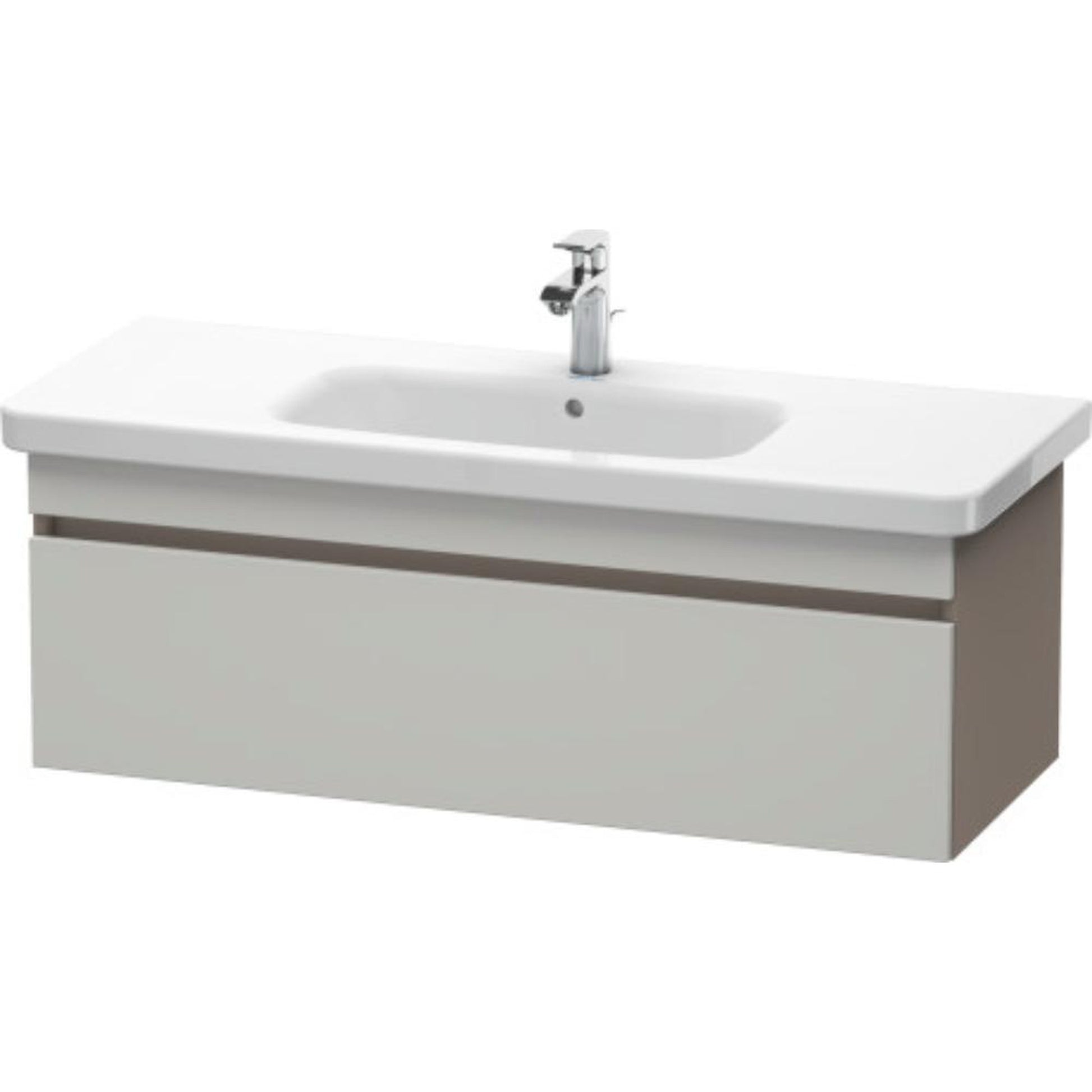 Duravit DuraStyle 44" x 16" x 18" One Drawer Wall-Mount Vanity Unit in Concrete Grey Matt and Basalt (DS639500743)