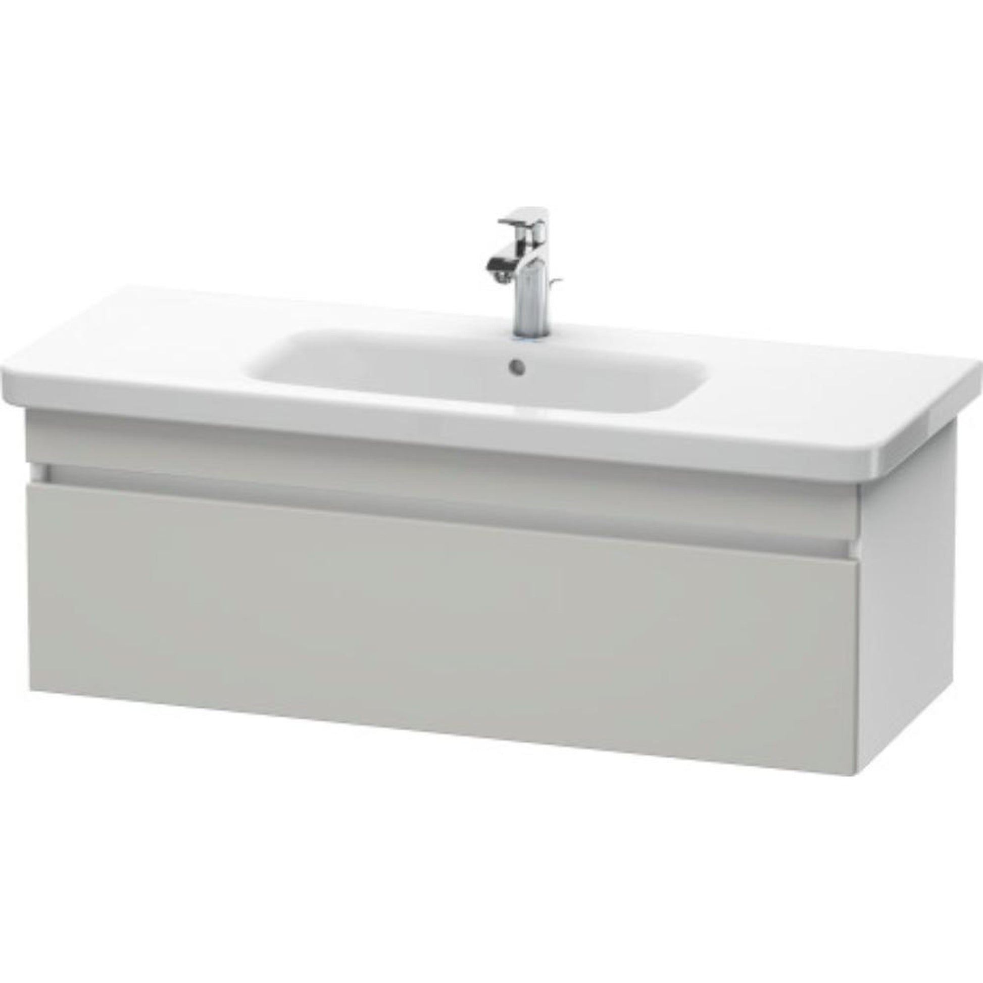 Duravit DuraStyle 44" x 16" x 18" One Drawer Wall-Mount Vanity Unit in Concrete Grey Matt and White (DS639500718)
