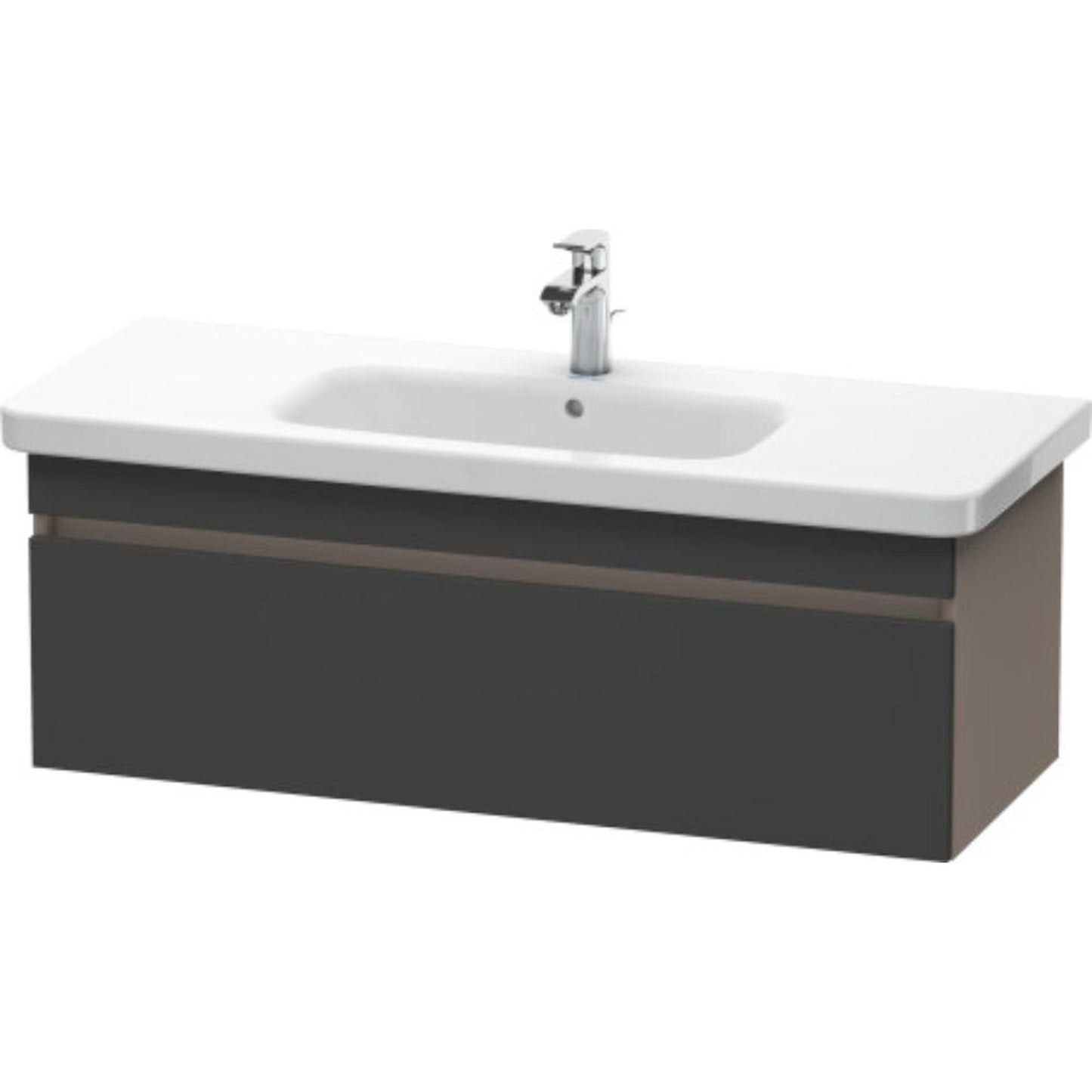 Duravit DuraStyle 44" x 16" x 18" One Drawer Wall-Mount Vanity Unit in Graphite and Basalt (DS639504943)