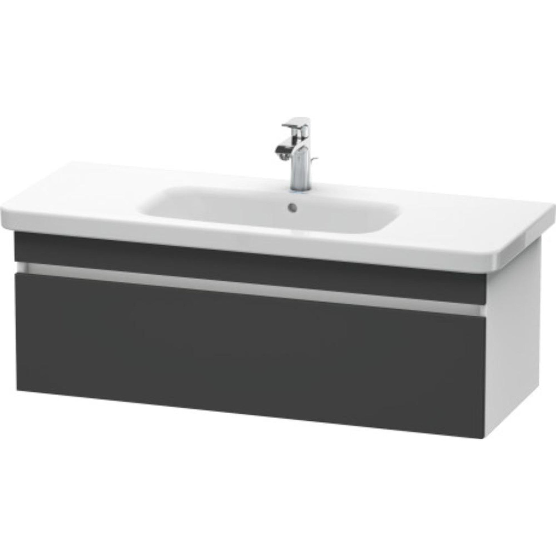 Duravit DuraStyle 44" x 16" x 18" One Drawer Wall-Mount Vanity Unit in Graphite and White (DS639504918)