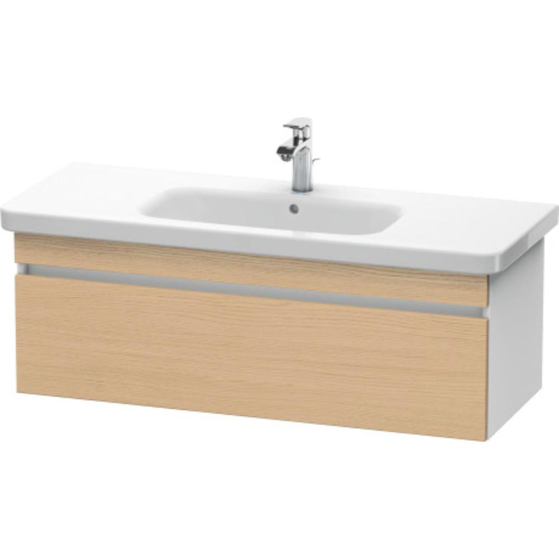 Duravit DuraStyle 44" x 16" x 18" One Drawer Wall-Mount Vanity Unit in Natural Oak and White (DS639503018)