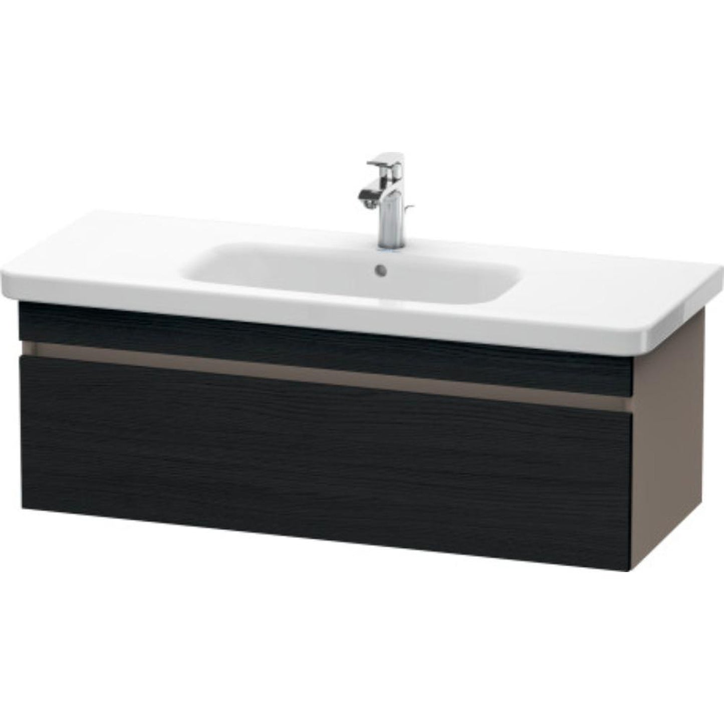 Duravit DuraStyle 44" x 16" x 18" One Drawer Wall-Mount Vanity Unit in Oak Black and Basalt (DS639501643)