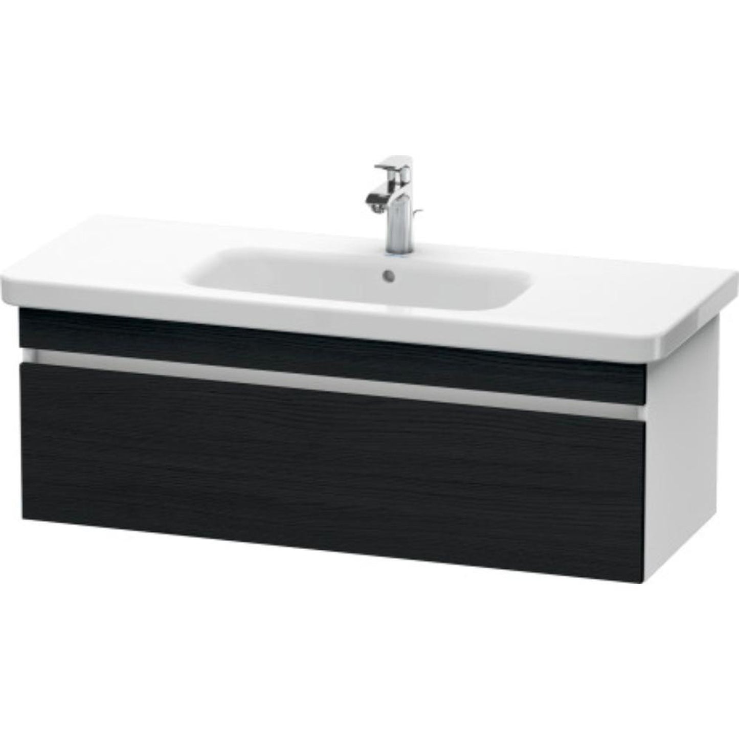 Duravit DuraStyle 44" x 16" x 18" One Drawer Wall-Mount Vanity Unit in Oak Black and White (DS639501618)