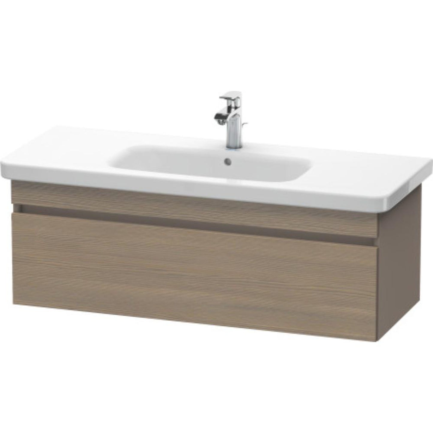Duravit DuraStyle 44" x 16" x 18" One Drawer Wall-Mount Vanity Unit in Oak Terra and Basalt (DS639503543)