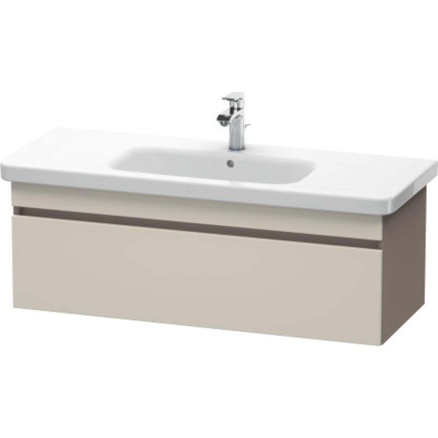 Duravit DuraStyle 44" x 16" x 18" One Drawer Wall-Mount Vanity Unit in Taupe and Basalt (DS639509143)