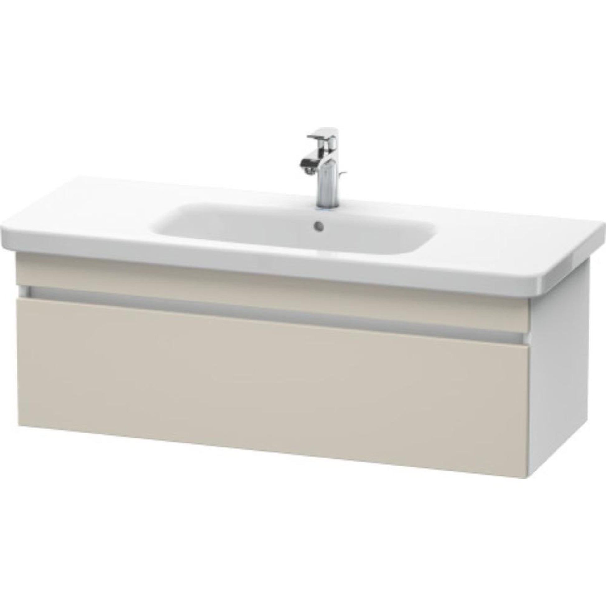 Duravit DuraStyle 44" x 16" x 18" One Drawer Wall-Mount Vanity Unit in Taupe and White (DS639509118)