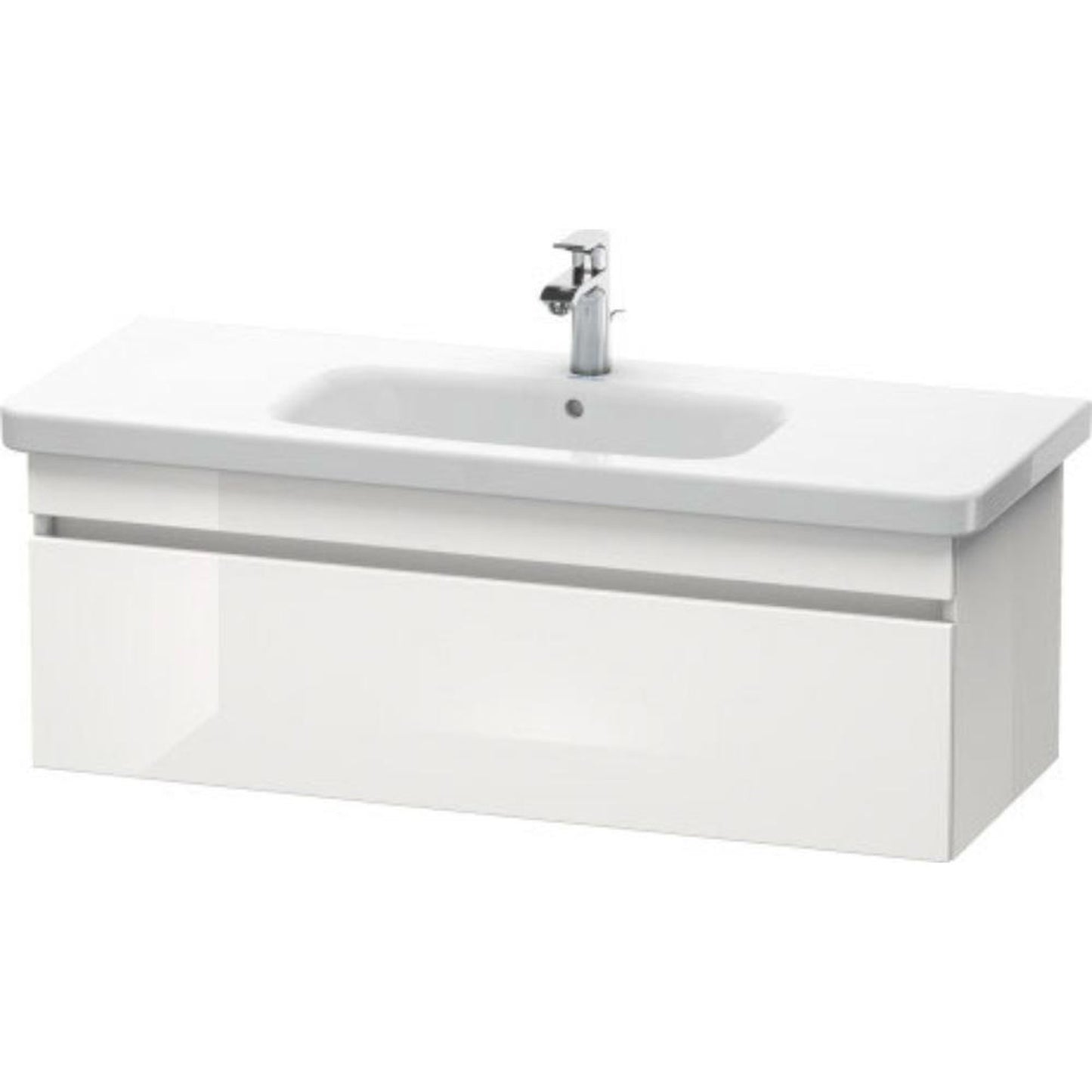 Duravit DuraStyle 44" x 16" x 18" One Drawer Wall-Mount Vanity Unit in White High Gloss (DS639502222)