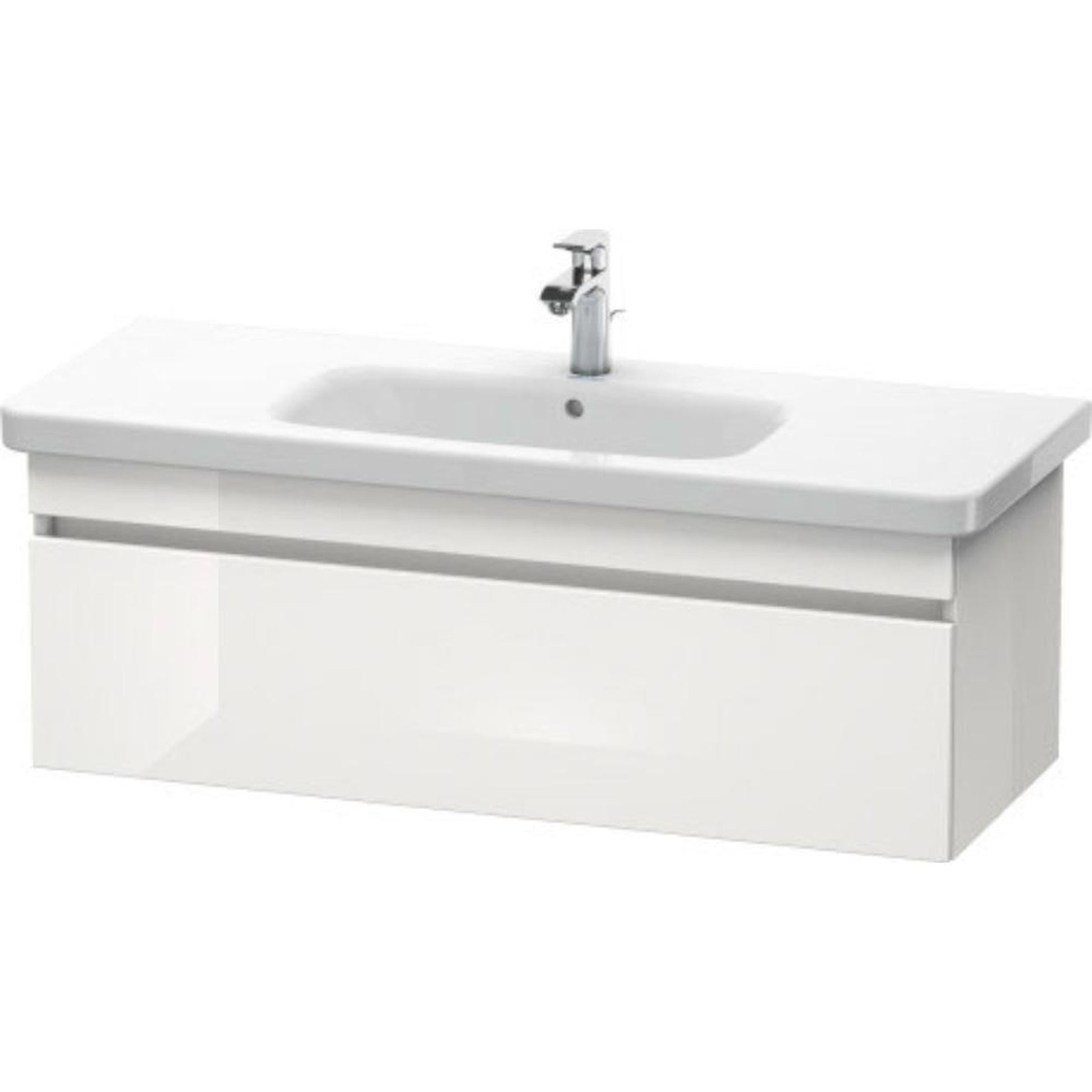 Duravit DuraStyle 44" x 16" x 18" One Drawer Wall-Mount Vanity Unit in White High Gloss (DS639502222)