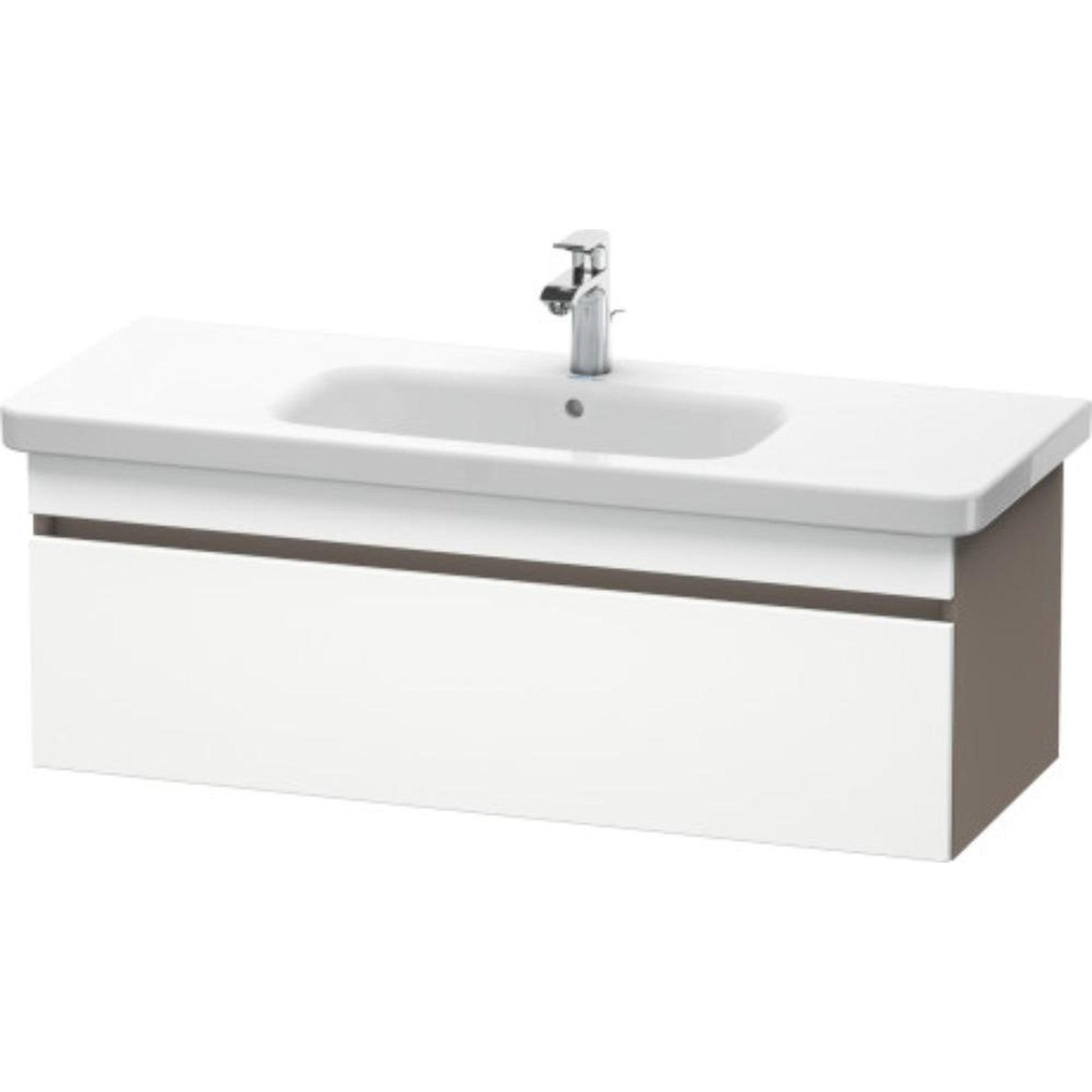 Duravit DuraStyle 44" x 16" x 18" One Drawer Wall-Mount Vanity Unit in White Matt and Basalt (DS639501843)