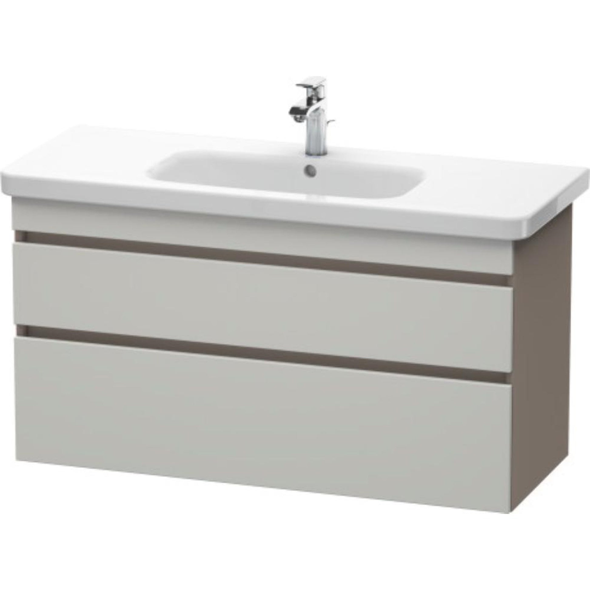 Duravit DuraStyle 44" x 24" x 18" Two Drawer Wall-Mount Vanity Unit in Concrete Grey Matt and Basalt (DS649500743)