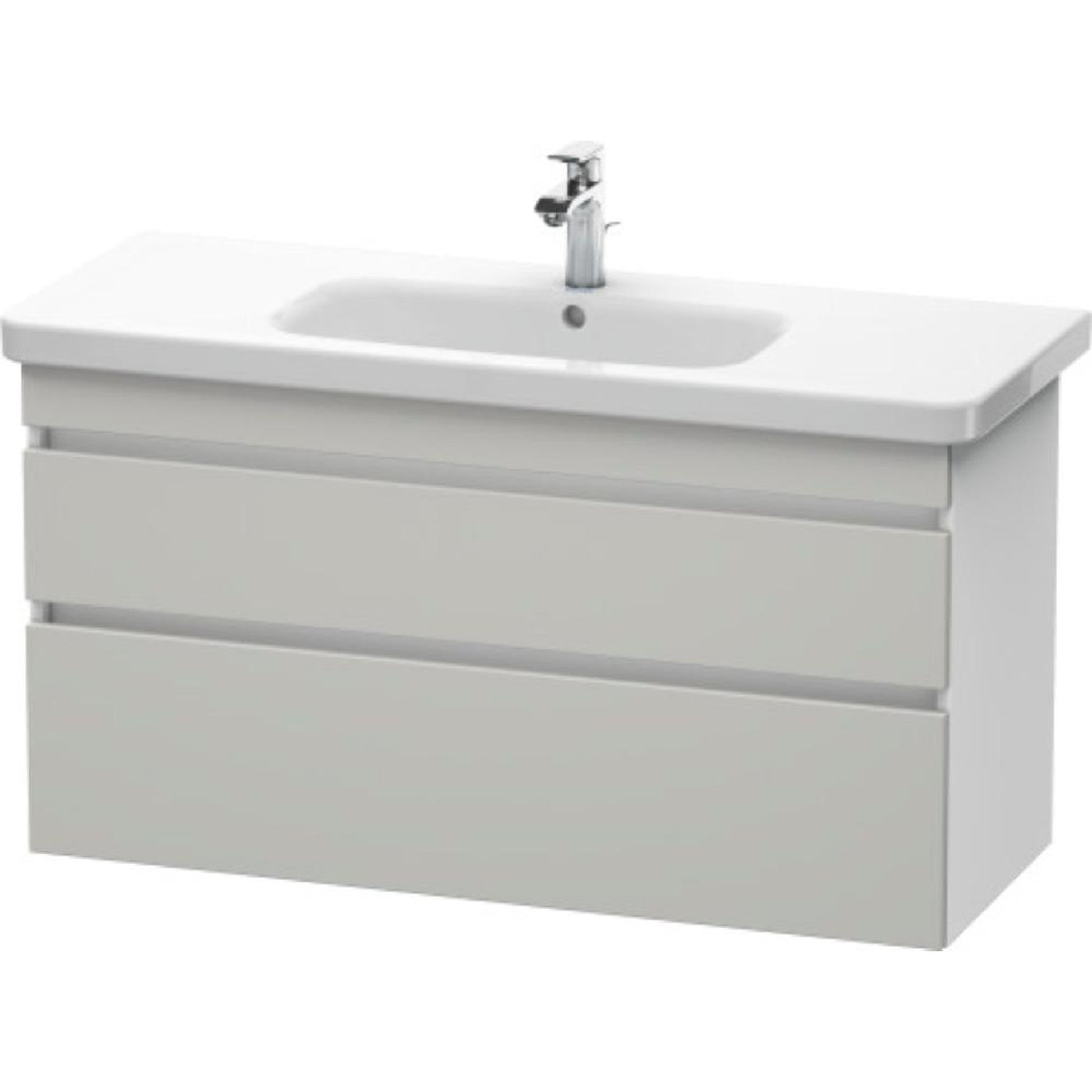 Duravit DuraStyle 44" x 24" x 18" Two Drawer Wall-Mount Vanity Unit in Concrete Grey Matt and White (DS649500718)