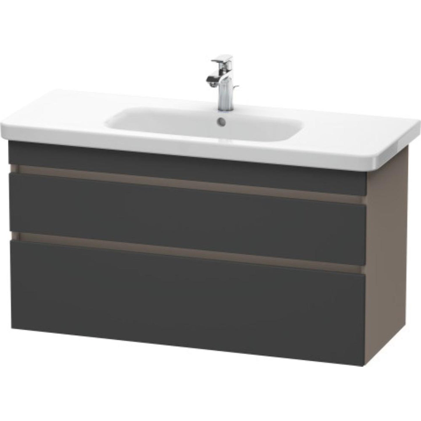 Duravit DuraStyle 44" x 24" x 18" Two Drawer Wall-Mount Vanity Unit in Graphite and Basalt (DS649504943)