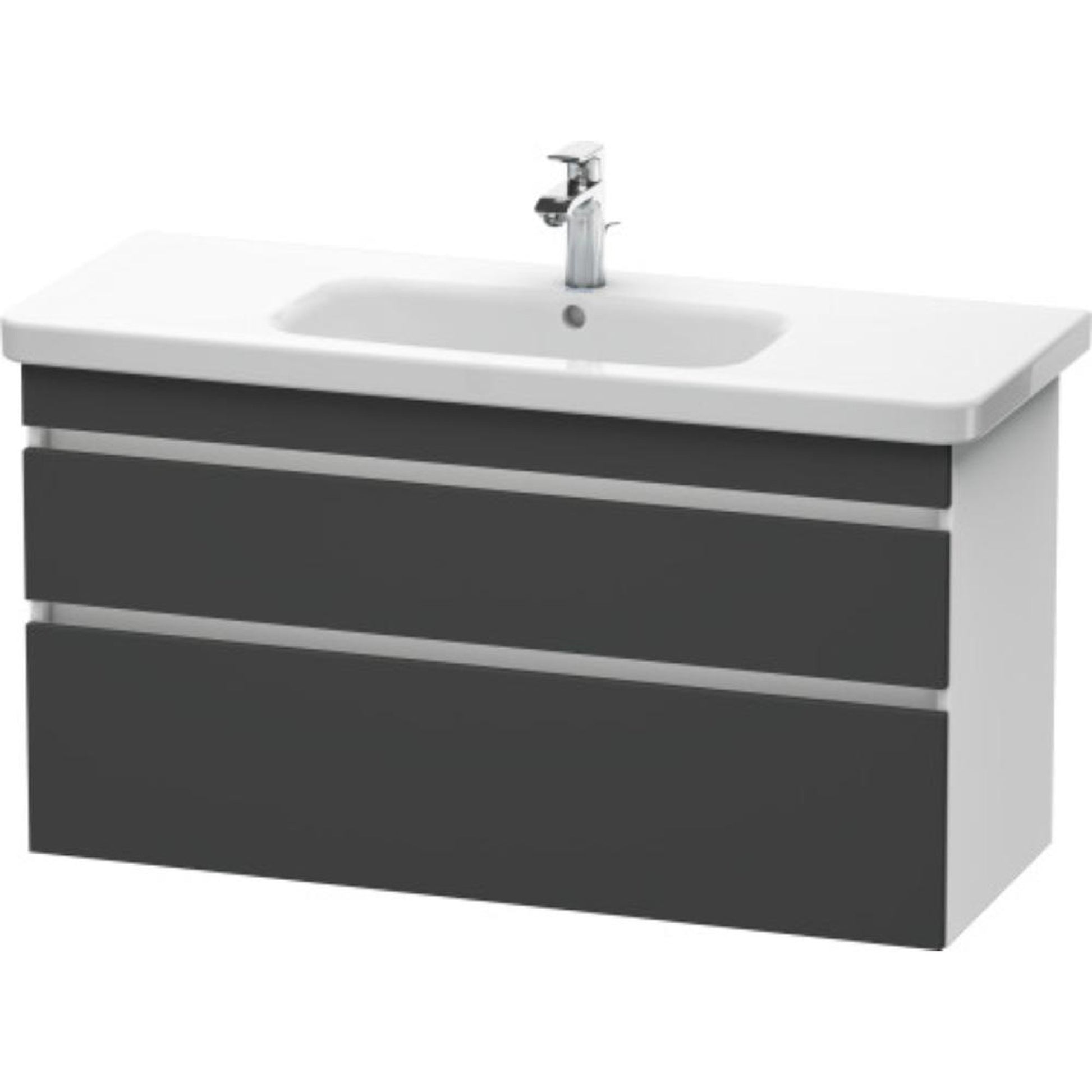 Duravit DuraStyle 44" x 24" x 18" Two Drawer Wall-Mount Vanity Unit in Graphite and White (DS649504918)