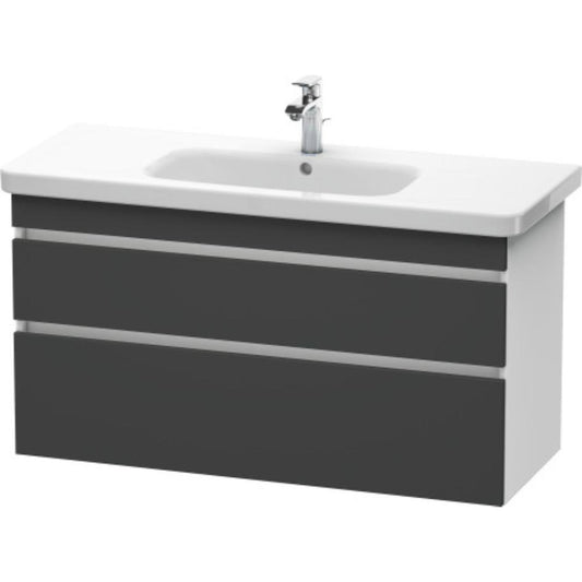 Duravit DuraStyle 44" x 24" x 18" Two Drawer Wall-Mount Vanity Unit in Graphite and White (DS649504918)